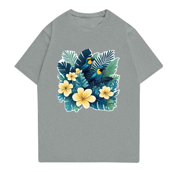 NAMTYQX Mens Graphic T-Shirts Oversized Lounges Pattern Casual Crew Neck Cool Baggy Lightweight Comfort Short Sleeve Hawaiian Shirts for Men Gray Size XL