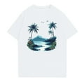 thumbnail image 1 of NAMTYQX Mens Graphic Tees Boho Cool Elastic Patterns Short Sleeve Light Casual Loose Plus Size Crew Neck Mens Shirts Short Sleeve White Size S, 1 of 3