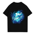 thumbnail image 1 of NAMTYQX Mens Graphic Tees Crew Neck Casual Plus Size Patterned Lightweight Elastic Hawaiian Baggy Short Sleeve Elasticated Hawaiian Shirt for Men Black Size S, 1 of 3