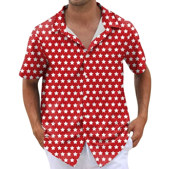 NAMTYQX Mens Hawaiian Shirts Short Sleeve Tropical Graphic Casual Plus Size Short Sleeve V Neck Lightweight Button Front Mens Graphic T-Shirts Red Size 5XL