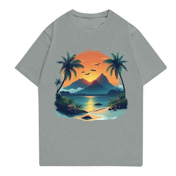 NAMTYQX Mens Shirts Casual Stylish Crew Neck Light Casual Plus Size Short Sleeve Elastic Lounges Breathable Baggy Patterned Mens Graphic T-Shirts Gray Size XL