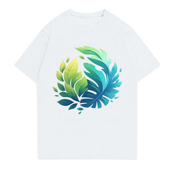 NAMTYQX Mens Shirts Casual Stylish Short Sleeve Crewneck Lounges Plus Size Lightweight Pattern Casual Elasticated Elastic Baggy Mens Graphic T-Shirts White Size 2XL