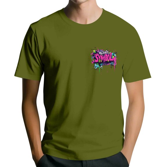 NAMTYQX Mens Shirts Loose Cool Patterned Airoft Short Sleeve Plus Size Casual Round Neck Lightweight Hawaiian Summer Tops for Teens Army Green Size L