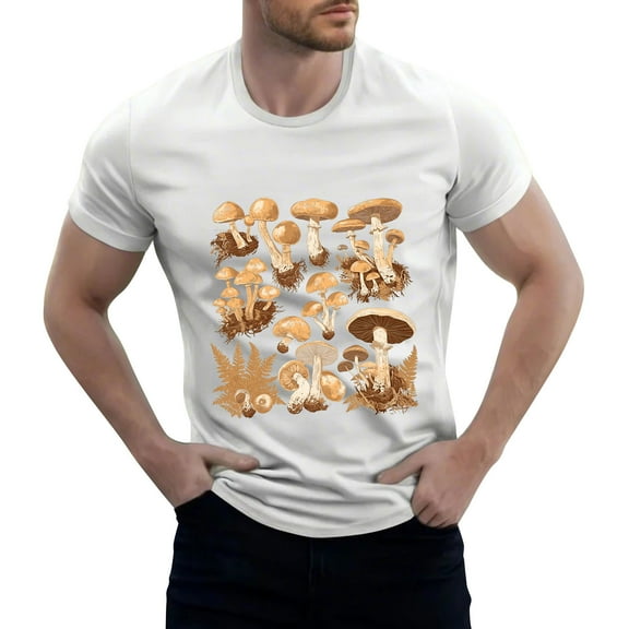 NAMTYQX Mens Shirts Short Sleeve Plus Size Pattern Cozy Lightweight Bohemian Soft Comfy Casual Crew Neck Short Sleeve Men's T-Shirts White Size 3XL