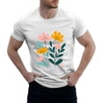 thumbnail image 1 of NAMTYQX Mens Shirts Soft Plus Size Round Neck Short Sleeve Slacking Light Comfy Cozy Casual Pattern T Shirts for Man White Size 3XL, 1 of 5