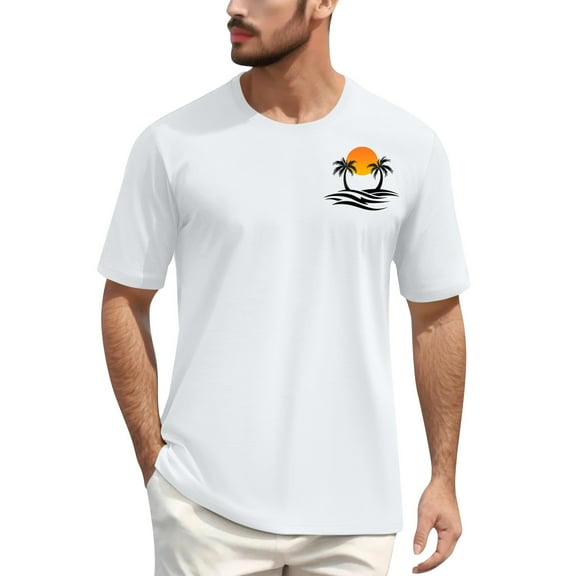 NAMTYQX Mens Shirts Summer Airoft Loose Patterns Plus Size Casual O Neck Short Sleeve Lounge Elastic Lightweight Shirts for Men White Size 2XL