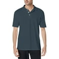 thumbnail image 1 of NAMTYQX Mens Short Sleeve Shirts Loose Light Short Sleeve Mens Polo Shirts Plus Size Super Soft Casual Button Lapel Neck T Shirts for Man Dark Gray Size S, 1 of 4