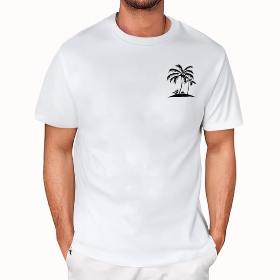 NAMTYQX Mens Summer Shirts Comfort Pattern Short Sleeved Casual Plus Size Crewneck Lounge Lightweight Loose Soft Shirts for Men White Size 3XL