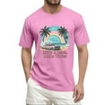 thumbnail image 1 of NAMTYQX Mens Summer Shirts Plus Size Casual Short Sleeve Lightweight Breathable Easy Cool O Neck Patterned Baggy Mens Shirts Pink Size 5XL, 1 of 5