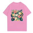 thumbnail image 1 of NAMTYQX Mens Summer Shirts Short Sleeve Casual Bohemian Breathable Patterns Soft Plus Size Lightweight Relaxed Fit Crew Neck Mens Casual Shirts Pink Size XL, 1 of 3