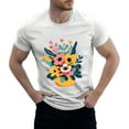 thumbnail image 1 of NAMTYQX Mens T Shirts Casual Hawaiian Elastic Crew Neck Lightweight Plus Size Breathable Baggy Short Sleeve Graphic Graphic Tees Men White Size L, 1 of 5