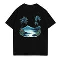 thumbnail image 1 of NAMTYQX Mens T Shirts Cool Casual Soft Loose Fit Plus Size Short Sleeve Patterned Lightweight Crewneck Lounge Mens Summer Shirts Black Size S, 1 of 3