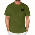 thumbnail image 1 of NAMTYQX Mens T-Shirts Lightweight Short Sleeved Crew Neck Comfortable Patterned Cool Baggy Casual Oversized Lounges Mens T Shirts Army Green Size M, 1 of 4