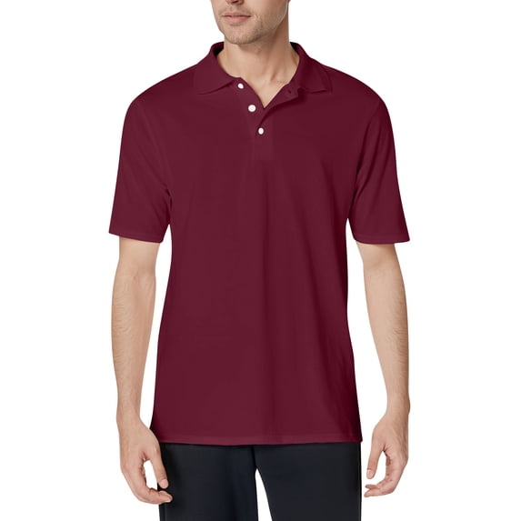 NAMTYQX Mens T-Shirts Plus Size Short Sleeve Softest Polo Shirts for Men Loose Lightweight Casual Button Lapel Neck Tshirts Shirts for Men Wine Size XL