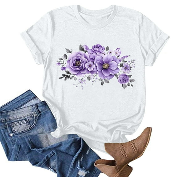 NAMTYQX Oversized Graphic Tees for Women Casual Stretch mit Muster Oversized Graphic Baggy Short Sleeve Scoop Neck Cool Plus Size Blouses for Women White Size L