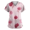 thumbnail image 1 of NAMTYQX Pink Breast Cancer Shirt Trendy Loose Breast Cancer Scrub Top Pink Size L, 1 of 4