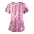 thumbnail image 1 of NAMTYQX Pink Breast Cancer Shirts for Women Trending Breast Cancer Scrub Top Pink Size 2XL, 1 of 4