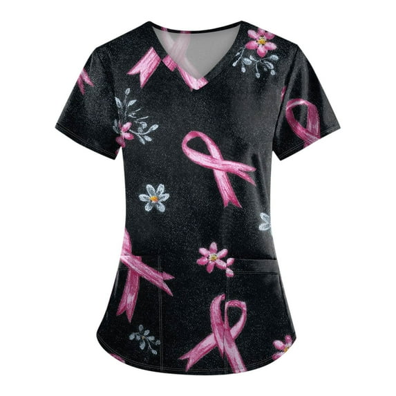 NAMTYQX Pink Breast Cancer Shirts for Women Tshirts Shirts for Women Multicolor Size 5XL