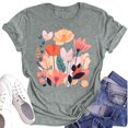 thumbnail image 1 of NAMTYQX Plus Size Blouses for Women Breathable Patterns Lightweight Short Sleeve Fashion Scoop Neck Print Loose Plus Size Womens Spring Tops Gray Size M, 1 of 4