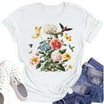 thumbnail image 1 of NAMTYQX Plus Size Blouses for Women Graphic Boyfriend Short Sleeve Tropischer Druck Oversized Crewneck Soft Casual Stretchy Tshirts Shirts for Women White Size 2XL, 1 of 4
