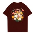 thumbnail image 1 of NAMTYQX Plus Size Summer Tops Cool mit Print Basic Plus Size Short Sleeve Baggy Pattern Scoop Neck Lightweight Womens T Shirts Wine Size S, 1 of 4