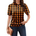 thumbnail image 1 of NAMTYQX Plus Size Tops for Women Casual Lapel Fashion Womens Polo Shirts Short Sleeve Soft Ginger Size M, 1 of 5
