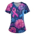 thumbnail image 1 of NAMTYQX Plus Size Tops for Women Pink Breast Cancer Shirts for Women Navy Size 2XL, 1 of 4