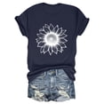 thumbnail image 1 of NAMTYQX Plus Size Tops for Women Printed Oversized Loose Fit Lounge Cool Short Sleeve Stretchy Muster Crewneck Womens Spring Tops Navy Size L, 1 of 3