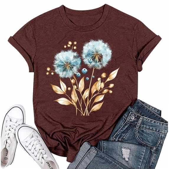 NAMTYQX Plus Size Tops for Women mit Muster Oversized Light Cool Boxy Fit Hip Short Sleeve O-Neck Graphic T Shirts for Women Deep Red Size S