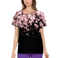 thumbnail image 1 of NAMTYQX Scrubs for Women Short Sleeve Vneck Lightweight Casual Stretch Pink Size 5XL, 1 of 6