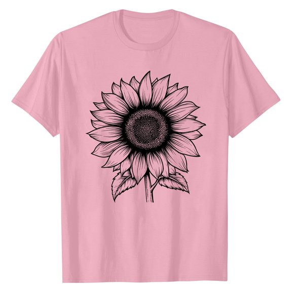 NAMTYQX Shirts for Teens Girls Bedruckte Casual Lightweight Plus Size Short Sleeve Crewneck Slack Cool Patterned Summer Shirts for Women 2025 Pink Size S