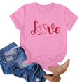 thumbnail image 1 of NAMTYQX Shirts for Women Comfy Short Sleeve Breathable Plus Size mit Print Basic Round Neck Print Lightweight Ladies Tops and Blouses Pink Size L, 1 of 4