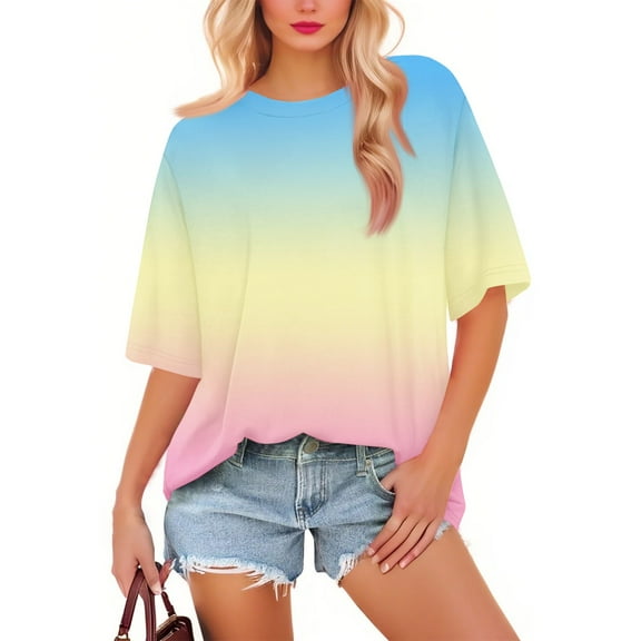 NAMTYQX Shirts for Women Light Basic Plus Size Loose Fit Casual Graphic Crew Neck Short Sleeve Trending Dark Gray Size 2XL