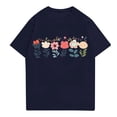 thumbnail image 1 of NAMTYQX Shirts for Women Light Trendy Loose Short Sleeve Soft Oversized Print Pattern Crew Neck Womens T Shirts Navy Size L, 1 of 4