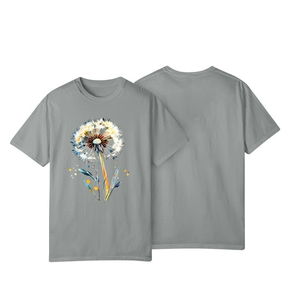 NAMTYQX Shirts for Women Short Sleeve Relaxed Fit Fullprint Fashion Crew Neck Cool Graphic Stretch Plus Size Women's T-Shirts Gray Size S