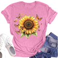 thumbnail image 1 of NAMTYQX Shirts for Women Trendy Summer Crew Neck Graphic Grafisches Short Sleeve Loose Oversized Cute Light Soft Cute Tops for Teen Girls Pink Size L, 1 of 4
