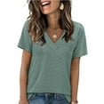 thumbnail image 1 of NAMTYQX Shirts for Women Trendy Summer Crewneck Womens Tops Summer Patterned Blouses for Women Dressy Casual Army Green Size M, 1 of 5