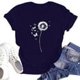 thumbnail image 1 of NAMTYQX Short Sleeve Shirts for Women Soft Muster Print Stretch Plus Size Boxy Fit Short Sleeve Trendy Round Neck Womens Short Sleeve Tops Dark Blue Size M, 1 of 5
