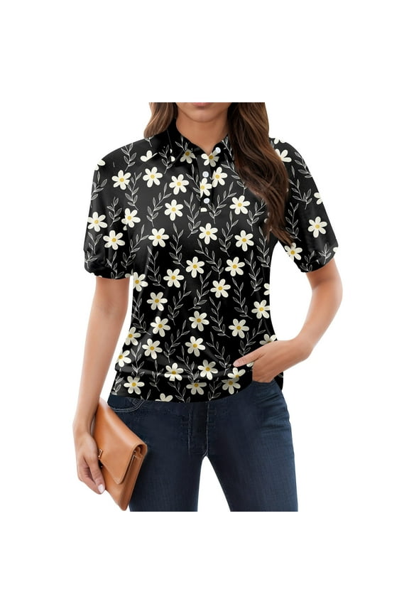 Short Sleeve Shirts for Women Lapel Casual Soft Womens Polo Shirts Short Sleeve Lounges Complexion Size 2XL