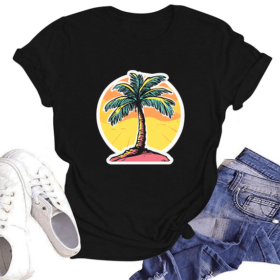 NAMTYQX Short Sleeve Tops for Women Light Soft Plus Size Muster Short Sleeve Simple Round Neck Print Boxy Fit Cute Tops for Women Black Size XL