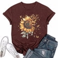 thumbnail image 1 of NAMTYQX Summer Blouses for Women 2025 Muster Crew Neck Short Sleeve Oversized Cool Classic Light Graphic Loose Fit Summer Tops Gold Size M, 1 of 3