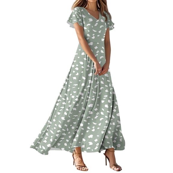 NAMTYQX Summer Maxi Dresses for Women 2025 High Waist Hawaii Wedding Guest Dresses for Women Mint Green Size S