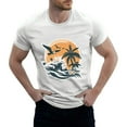 thumbnail image 1 of NAMTYQX Summer Shirts for Men Graphic Short Sleeve Lounge Casual Elasticated Lightweight Cool Oversized Round Neck Baggy T Shirts for Man White Size 3XL, 1 of 5