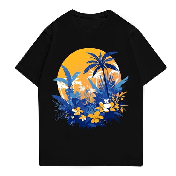 NAMTYQX Summer Shirts for Men Patterns Lightweight Casual Crewneck Relaxed Fit Plus Size Lounge Comfortable Stretchy Short Sleeve True Classic T Shirts for Men Black Size S
