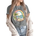 thumbnail image 1 of NAMTYQX Summer Shirts for Women Hip Round Neck Oversized Short Sleeve Light Gemustertes Cool Patterned Loose Fitting Tshirts Shirts for Women Gray Size S, 1 of 5