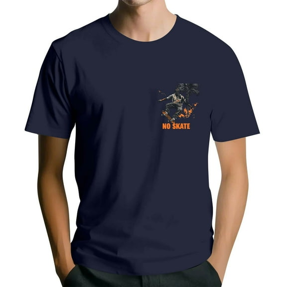 NAMTYQX Summer Shirts for Men Hawaiian Plus Size Crewneck Cool Cosy Graphic Casual Lightweight Short Sleeve Baggy Mens T-Shirts Navy Size 2XL