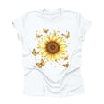 thumbnail image 1 of NAMTYQX Summer Shirts for Women 2025 Soft Fashion Crewneck Print Muster Light Short Sleeve Plus Size Boyfriend Graphic Tees for Women White Size M, 1 of 3