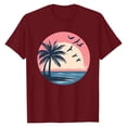 thumbnail image 1 of NAMTYQX Summer Shirts for Women Crewneck Grafisches Loose Light Basic Short Sleeve Graphic Plus Size Cool Blouses for Women Wine Size 3XL, 1 of 5