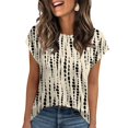 thumbnail image 1 of NAMTYQX Summer Shirts for Women True Classic Tees Short Sleeve Crewneck Casual Graphic Tees for Women Beige Size 2XL, 1 of 5