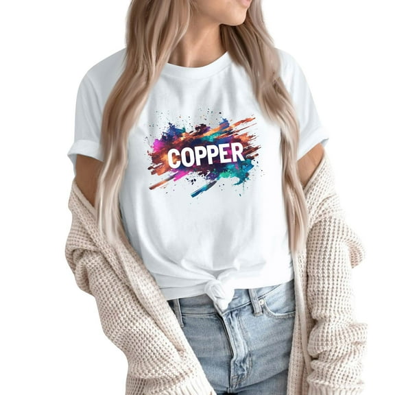 NAMTYQX Summer Tops Short Sleeve Crewneck Cool Light Muster Graphic Baggys Plus Size Trendy Women's T-Shirts White Size 3XL